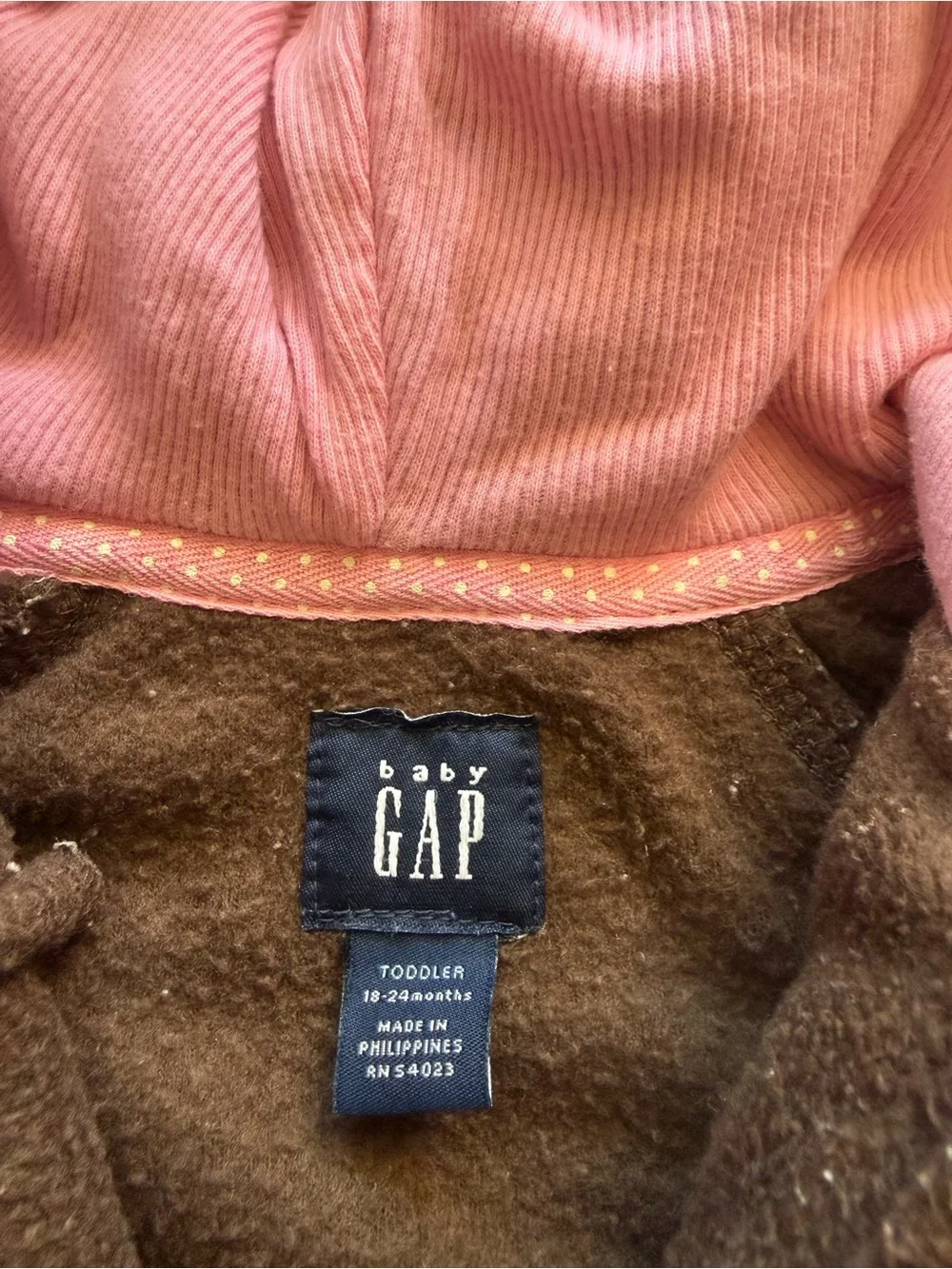 Baby GAP Brown Fleece Full Zip Hoodie 18-24M